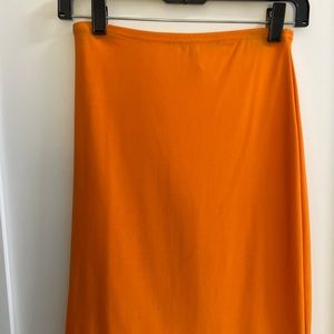 Orange, green or black midi skirt